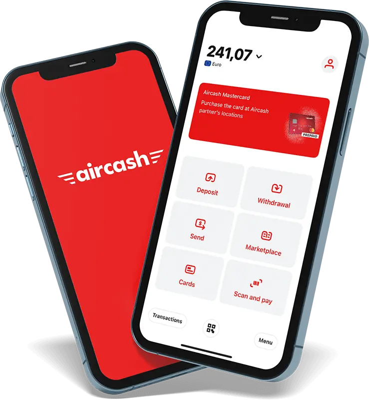 Aircash app on phone